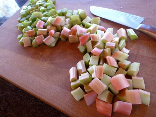 Rhubarb-Vanilla Bean Syrup (and Soda) Chop rhubarb into small chunks