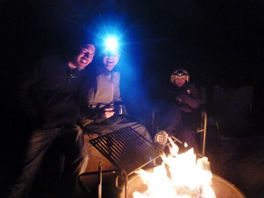 A Very Mammoth Birthday Wine and s'mores around the campfire