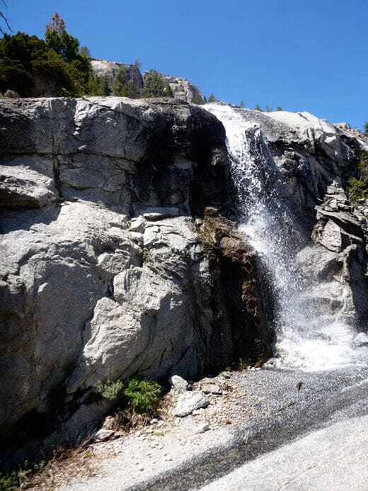 Yosemite in July-uary Roadside waterfall in Yosemite
