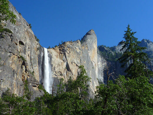 Yosemite in July-uary Bridalveil Falls in Yosemite