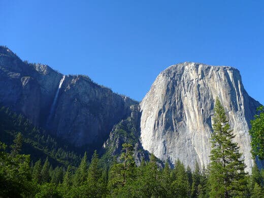 Yosemite in July-uary Horsetail Falls in Yosemite