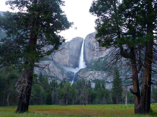 Yosemite in July-uary Upper and Lower Yosemite Falls