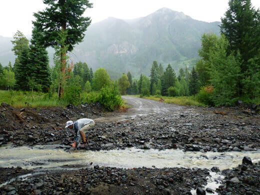 Favorite Moments from Pagosa Springs Rearranging rocks to ford the creek