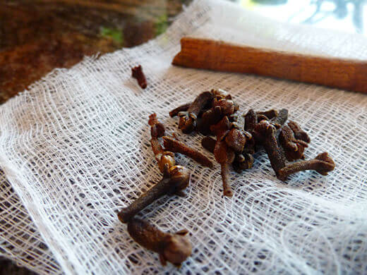 Spiced Fig Jam with Ginger Bundle and tie cinnamon stick and cloves into a cheesecloth satchel