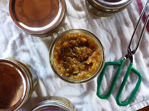 Spiced Fig Jam with Ginger Ladle jam into hot, clean jars