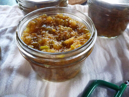 Spiced Fig Jam with Ginger Ladle jam into hot, clean jars