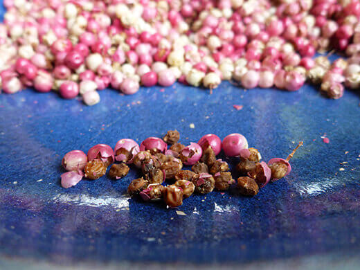 Peruvian Pink Peppercorns Brownish pink seeds from Peruvian pepper berry