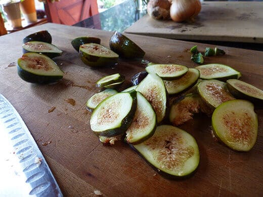 Roasted Fig Pizza with Caramelized Onion and Goat Cheese Destem and slice figs thinly