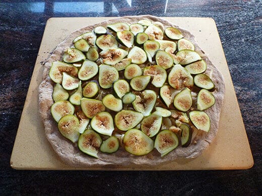 Roasted Fig Pizza with Caramelized Onion and Goat Cheese Add fig slices on top