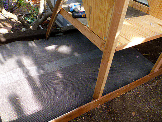 The Nuts and Bolts of the Tiki Coop Lining the bottom of the run with hardware cloth