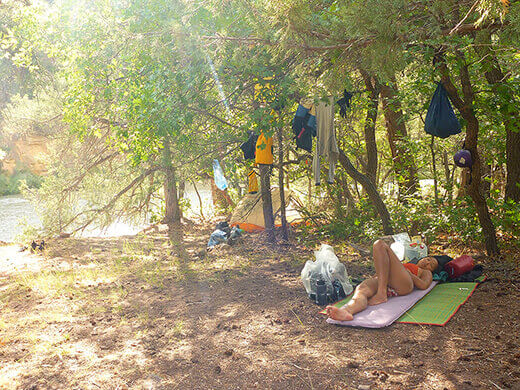 Kayak Camping on the Rio Chama Loving life in our open-air lounge