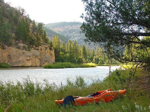 Kayak Camping on the Rio Chama Pulling off on a riverbank for lunch