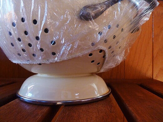 Shower Cap as Kitchen Tool Substitute a shower cap for sticky plastic wrap