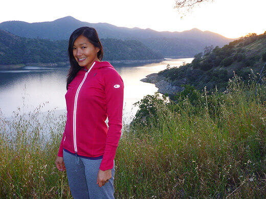 Wearing Icebreaker's Women's Quantum Hood