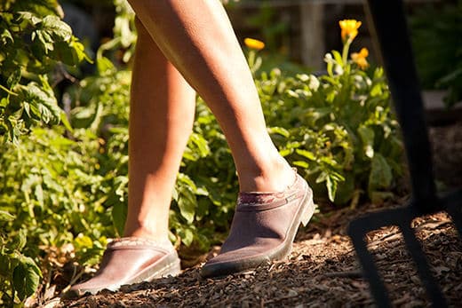 Bogs Giveaway Winner Wearing the Bogs Rose clogs