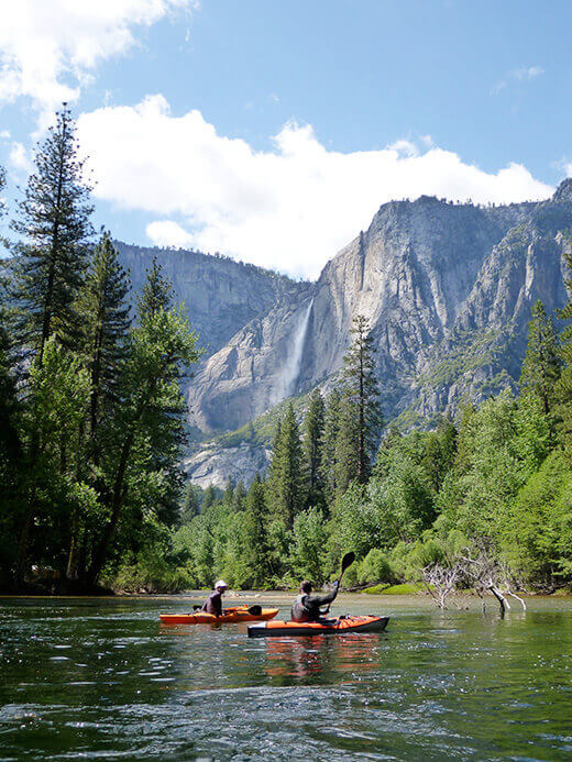 Floating Through Yosemite Valley on the Merced Yosemite Falls comes into view