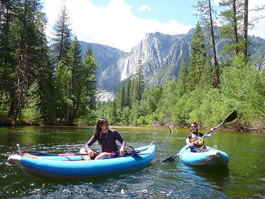 Floating Through Yosemite Valley on the Merced Kayaking past Yosemite Falls