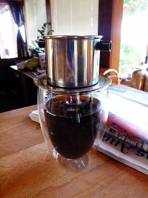 Vietnamese Coffee (Cà Phê Sữa) Ice Cream Single-cup slow drip of dark French roast coffee