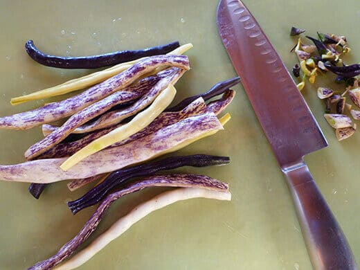 Pickled Dilly Beans Trim and cut your beans to fit inside a quart jar