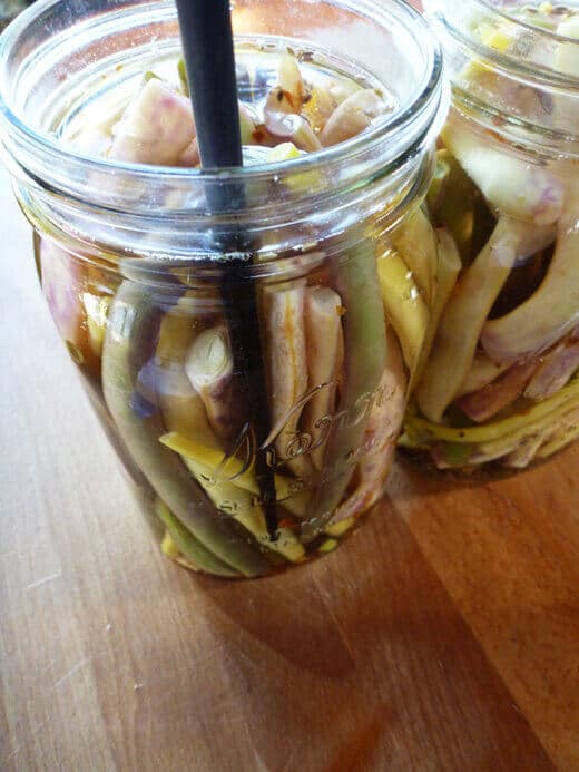 Pickled Dilly Beans Bubble your jar with a chopstick to release trapped air bubbles