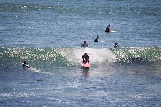 Longboarding Bliss in Baja Taking off on a wave in Baja