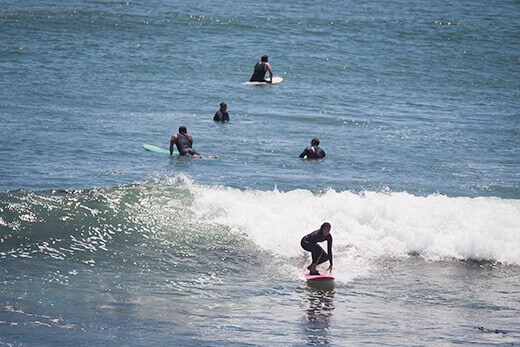 Longboarding Bliss in Baja Taking off on a wave in Baja