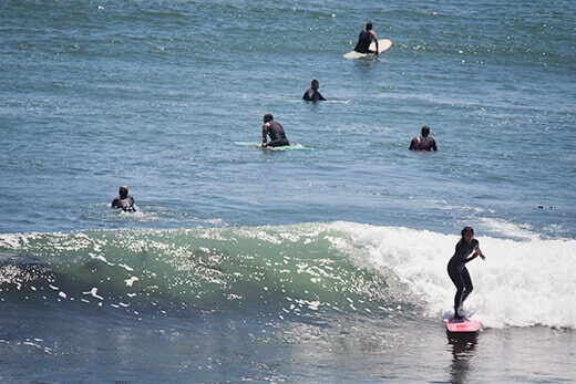 Longboarding Bliss in Baja Taking off on a wave in Baja