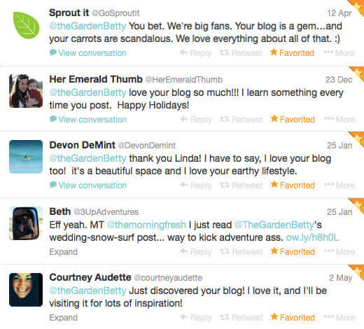 Favorite tweets