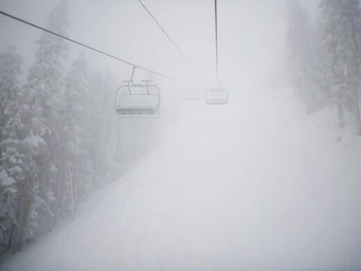Daily commute at the ski resort