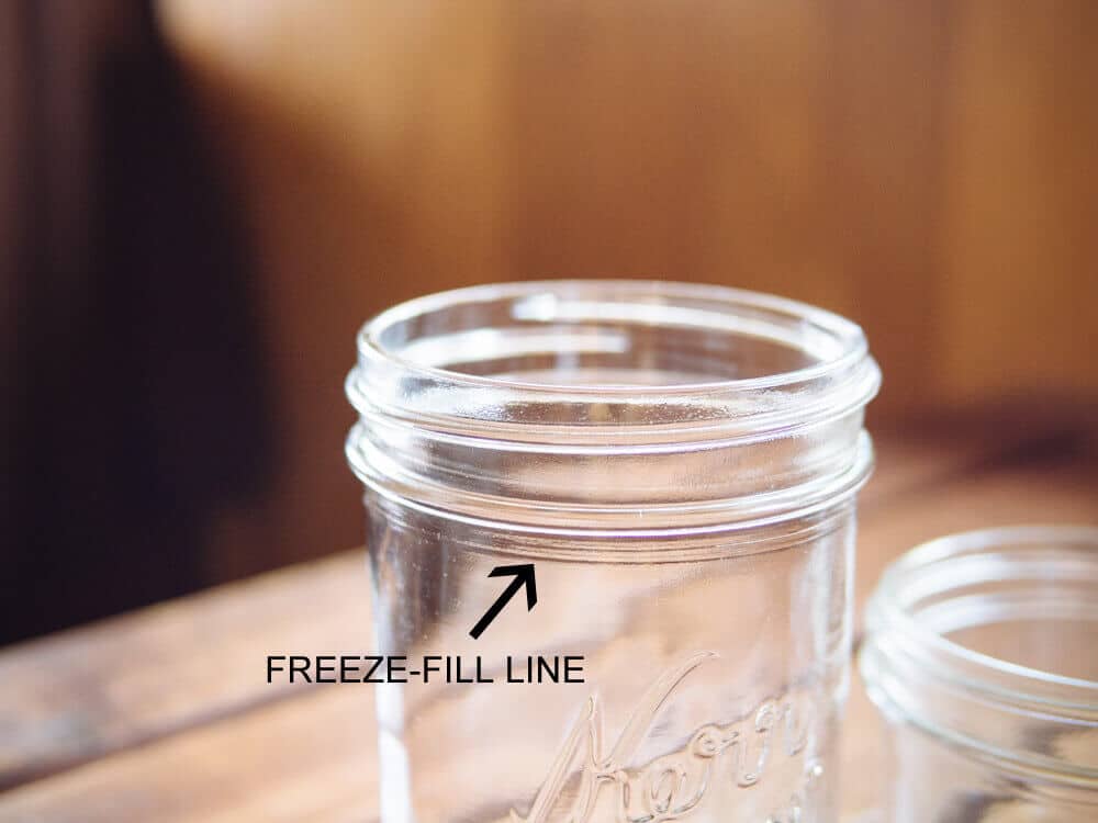 How to Safely Freeze Liquids in Mason Jars 2 Freeze-fill line on regular-mouth pint mason jar