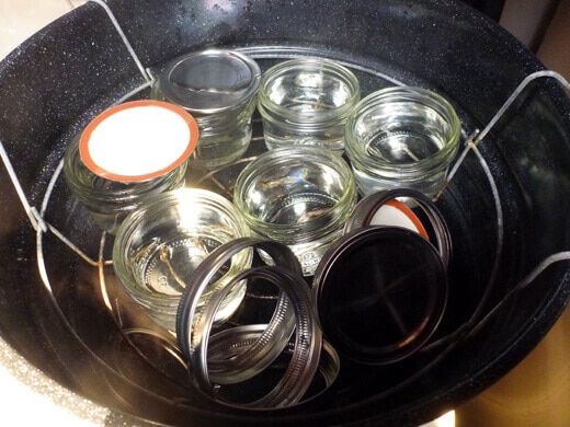 Hot sterilized jars, lids, and rings