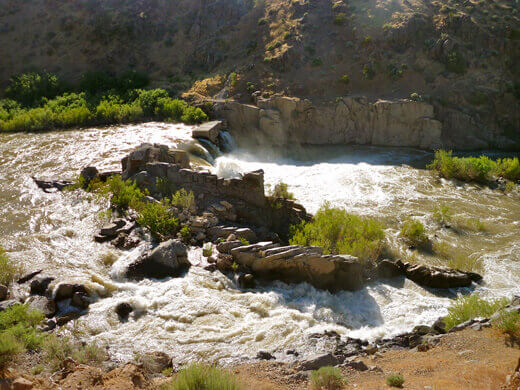 Diversion dam with Class V+ waterfall on the Carson River