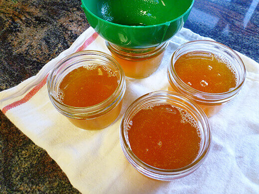 Ladle the hot jelly into hot, clean jars