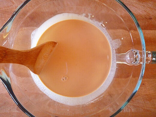 Stir to combine chai and heavy cream