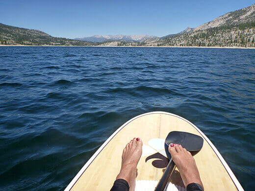 Stand-up paddleboarding on Florence Lake