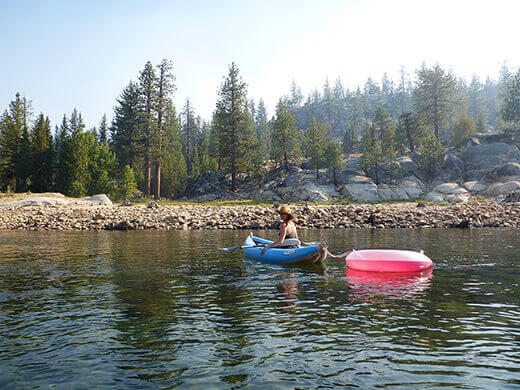 Kayaking up the river