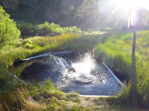 Cannonball into the hot spring