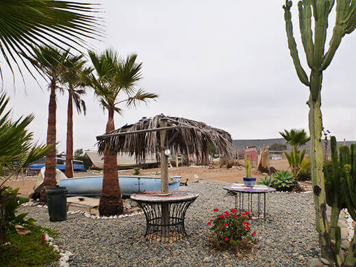 Patio looking out over fire pit