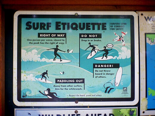 Surf etiquette in Tofino.