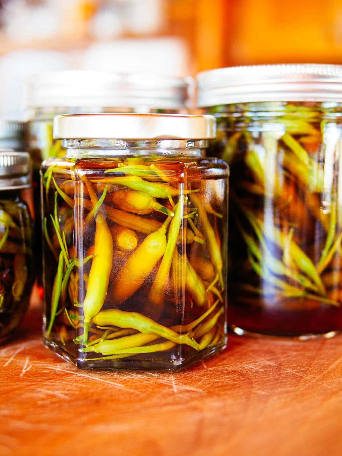 Quick pickled sweet 'n spicy radish seed pods