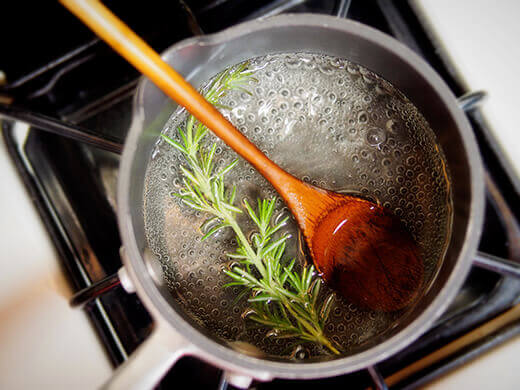 Steep rosemary in simple syrup