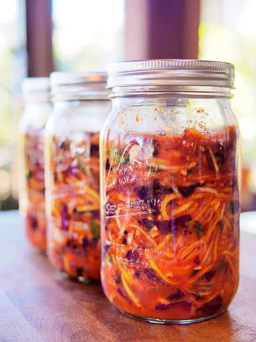 Red cabbage kimchi