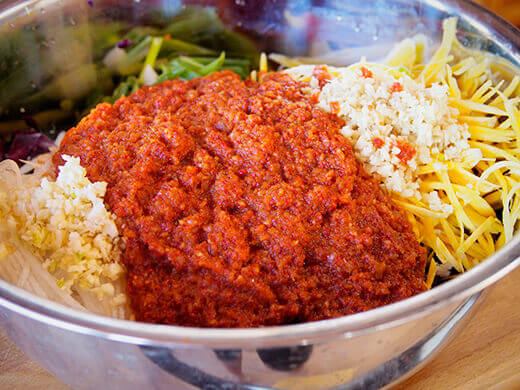 Pour sauce over the veggies