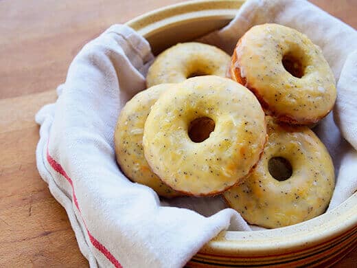Baked lemon-poppy seed donuts