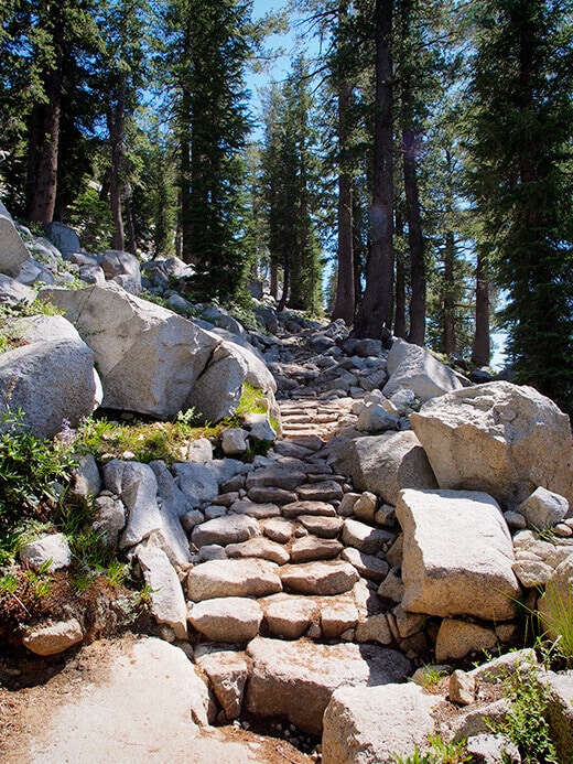The start of the switchbacks