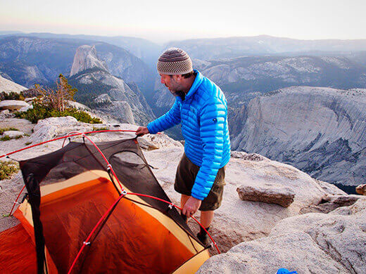 Setting up camp on Cloud's Rest