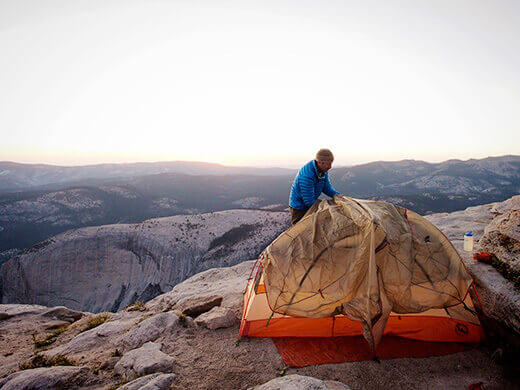Setting up camp on Cloud's Rest