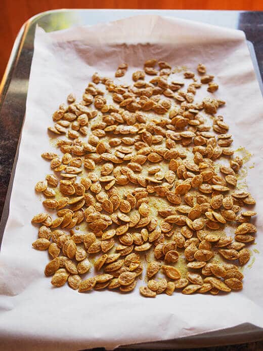 Spread seeds across a baking sheet in a single layer