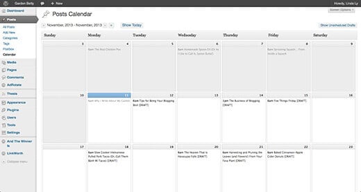 Editorial calendar plugin for Wordpress