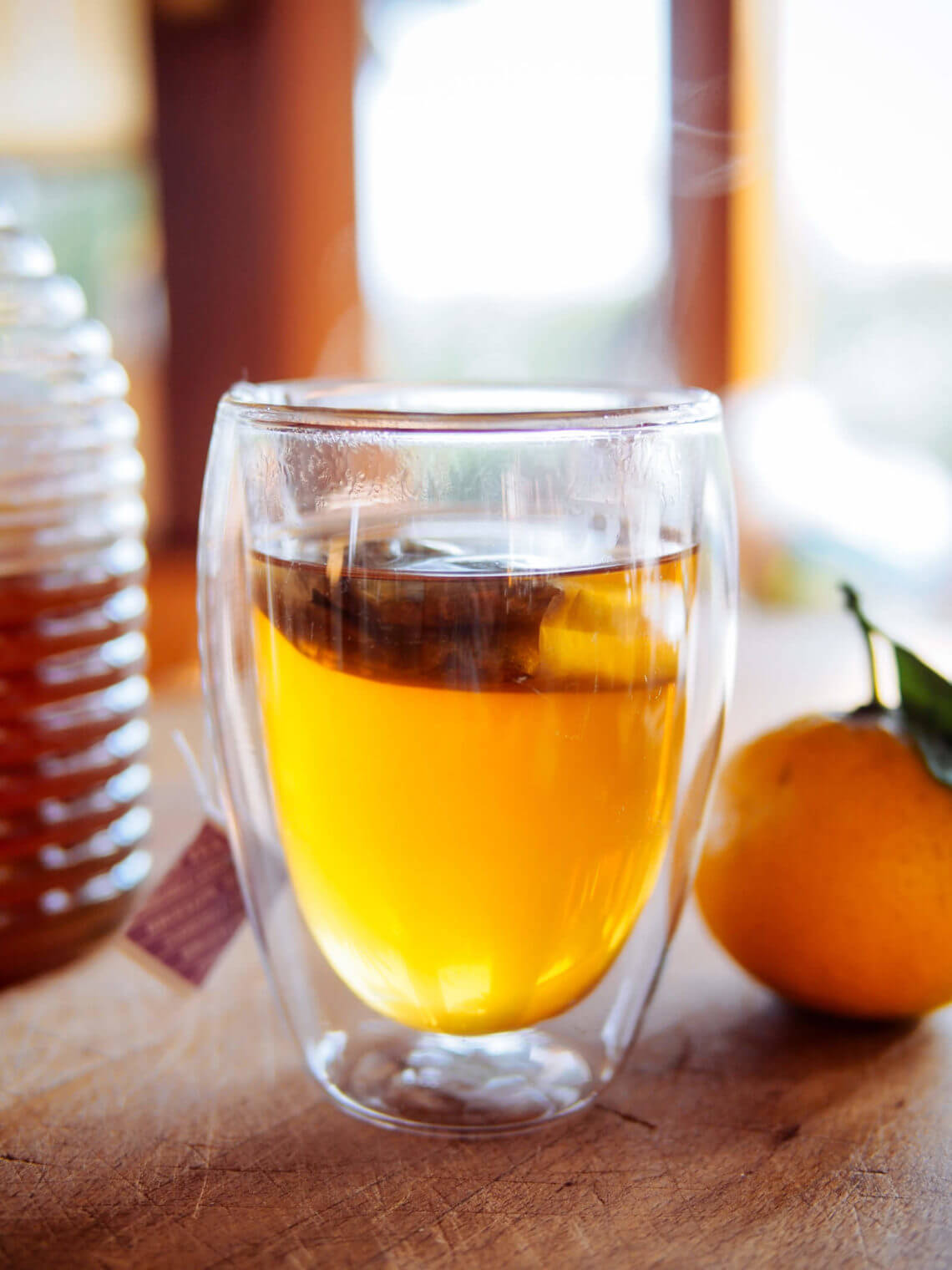 Mix bourbon, lemon, and hot chamomile tea to make a natural cough syrup